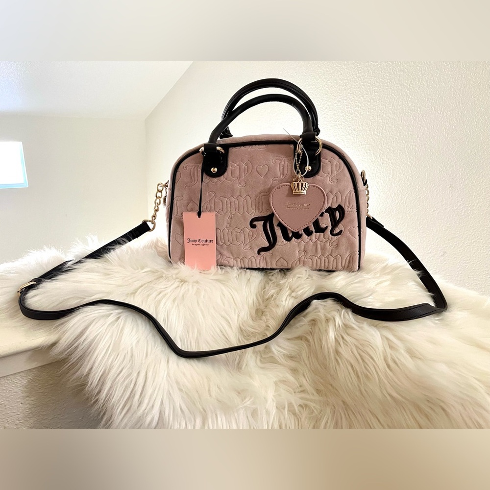 NWT Juicy Couture Vintage Dreams Pink Brown Satchel Bag
